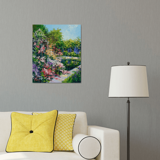 Pond in flowers