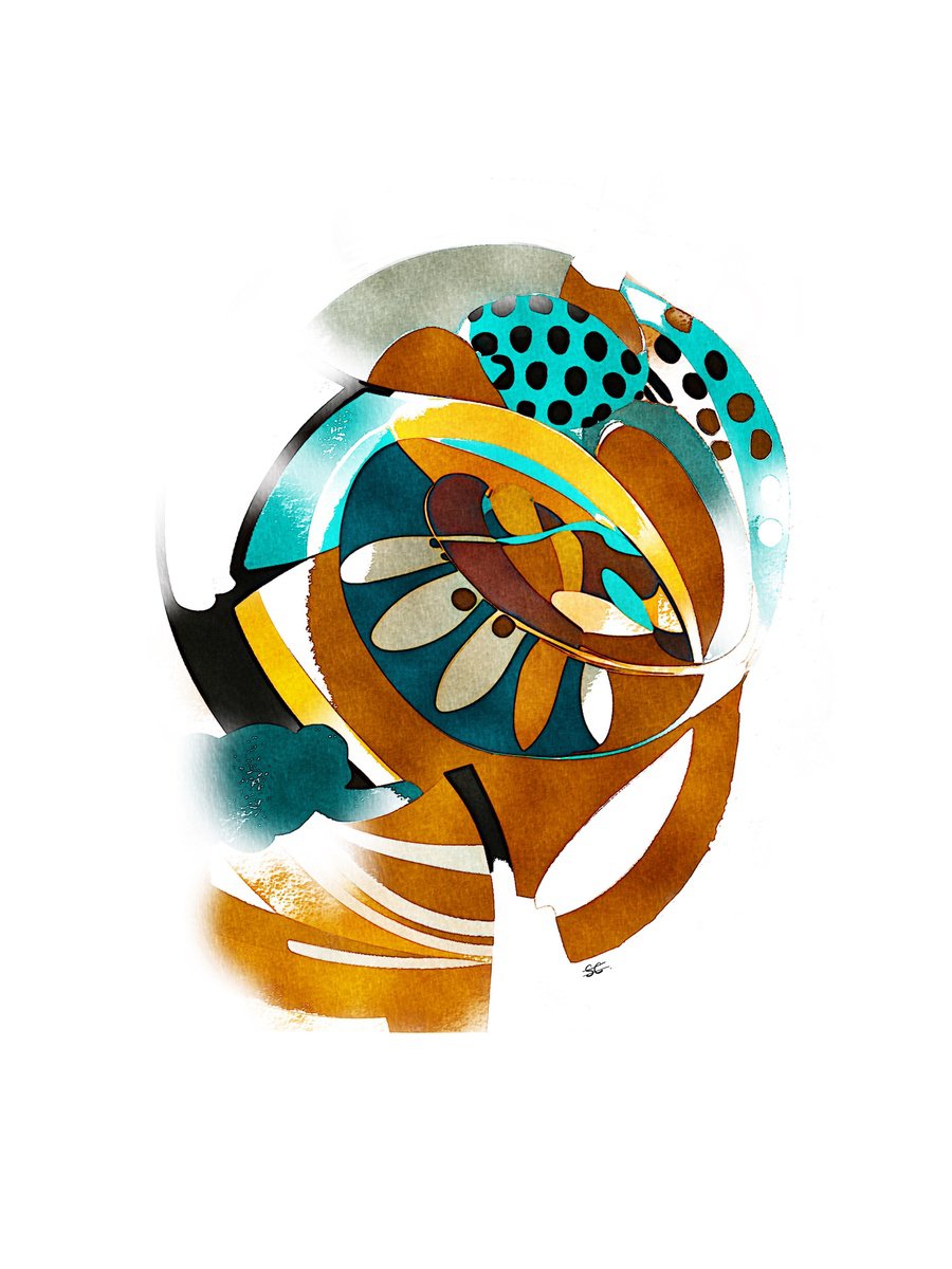 Abstract Botanical Giclee Print By Carla Sa Fernandes, 12 X 17, Bb13.S3, Original Artwork