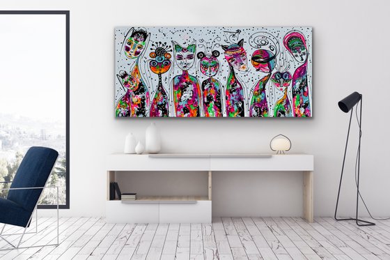 71''x 33''(180 x 85 cm), Friends 55