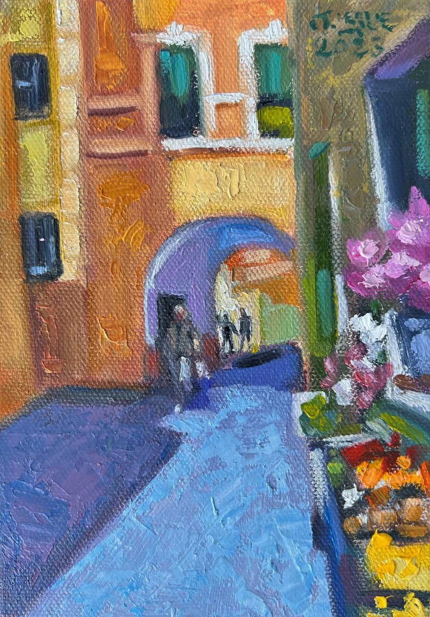 Camogli Market By Jimmy Leslie, 5 X 7, Artwork For Sale On Artfinder