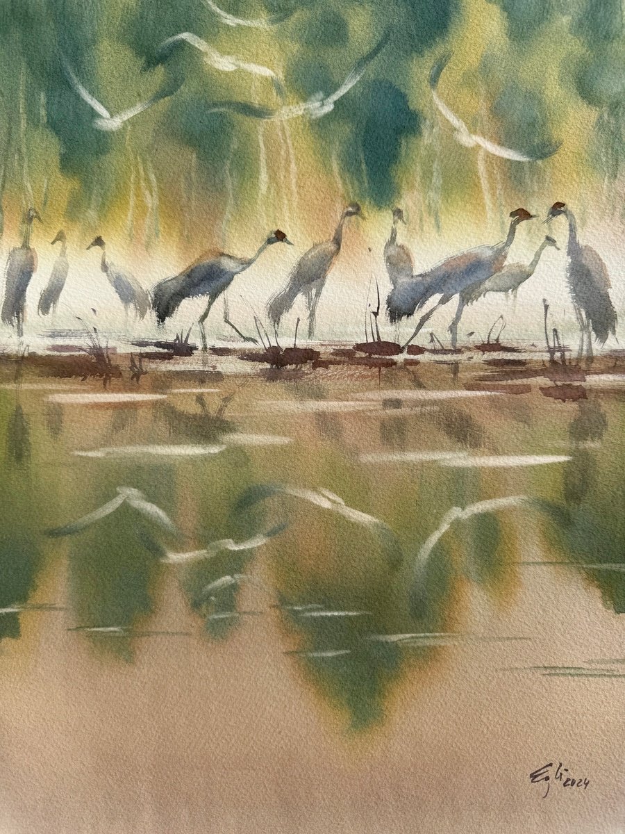 Impressionistic Watercolour , The Voices Of Spring By Egle Lipeikaite, 11 X 15, Artwork For Sale On Artfinder