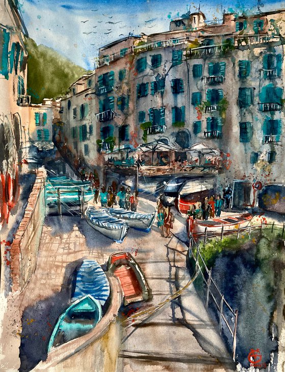 Boats in Manarola 2