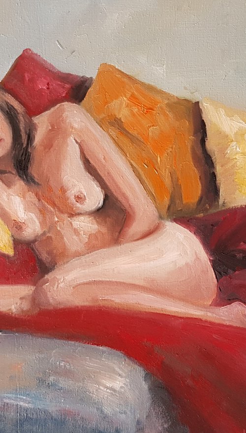 Nude on the sofa by Els Driesen