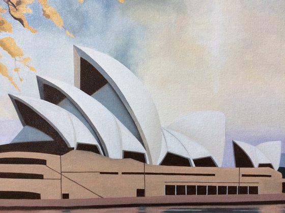 Opera House With Golden Wattle