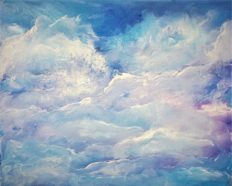 Wish You Were Here Finger Painted Clouds Acry Artfinder