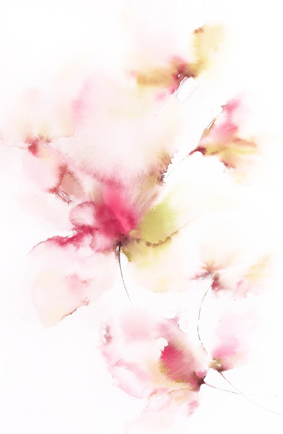 Delicate abstract flowers
