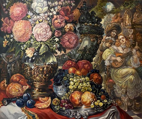 Still life with sweets by Oleg and Alexander Litvinov