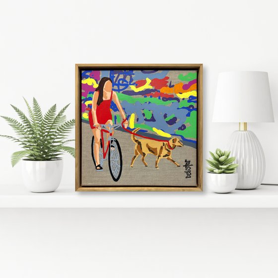 Lady in Red - Lane Ride 33.5cm x 33.5cm