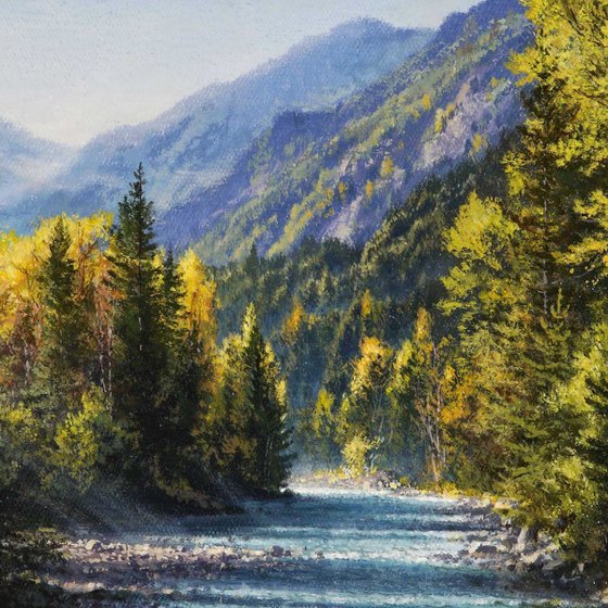 Mountain River in Autumn