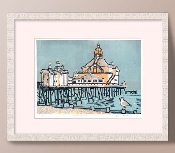 Eastbourne Pier. Limited Edition large linocut No.2