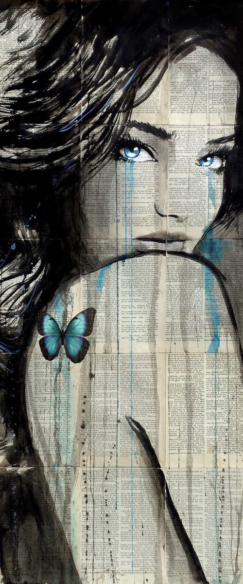 BLUE SIREN BUTTERFLY by Loui Jover