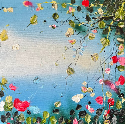 Floral painting “Blue, blue sky” by Anastassia Skopp