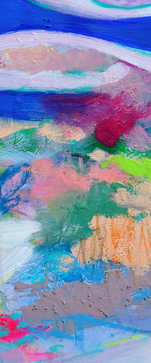 I Resist the Forms 10x10" Acrylic Abstract Small Painting by Kerri McCabe