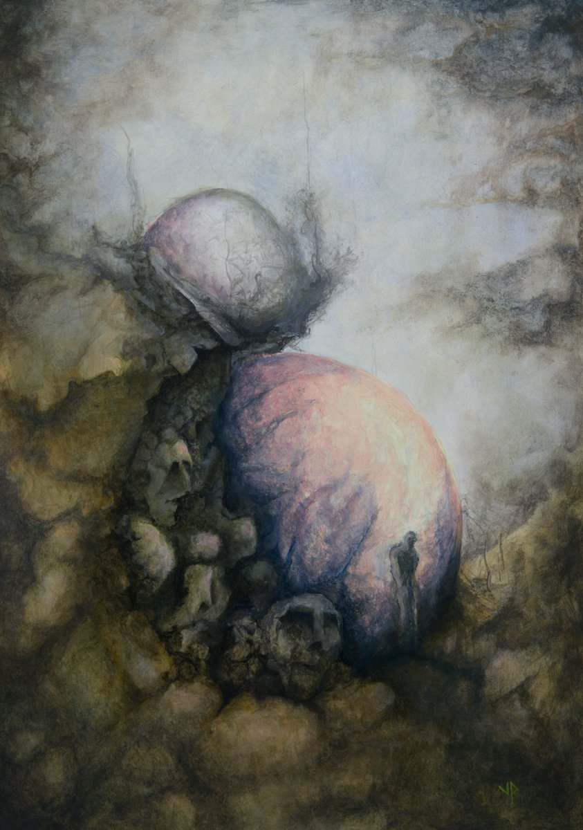 Impressionistic Abstract Oil Painting By Vadims Pjatrikovs, 12 X 17", Water Drop, Original Artwork