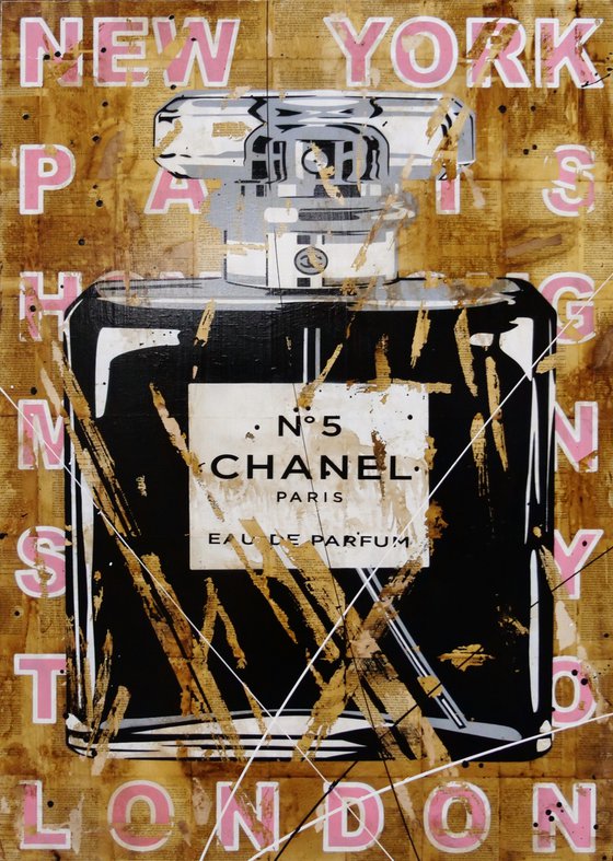 Chanel Perfume Canvas Art Oil Painting on Canvas – Blue Surf Art