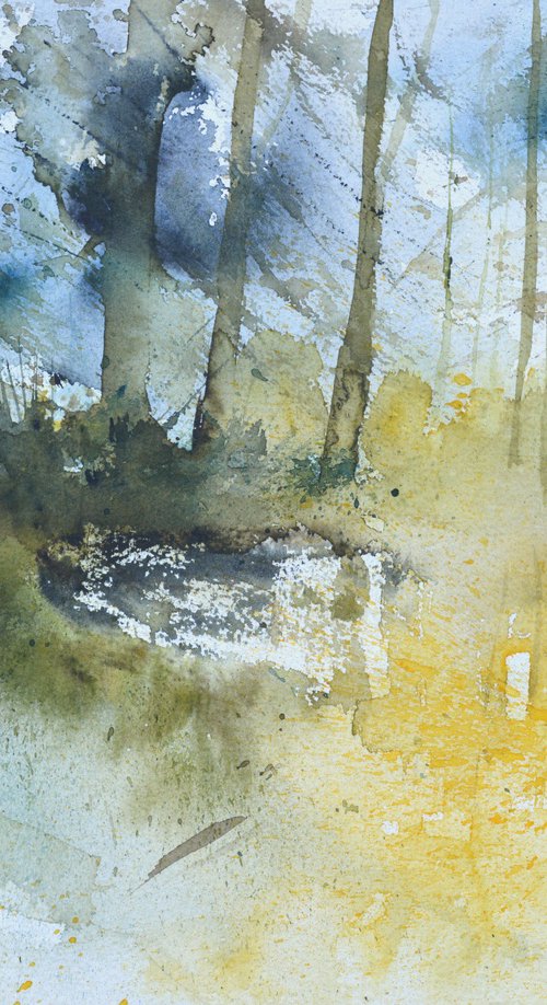 Light in the wood watercolor by Pol Henry Ledent