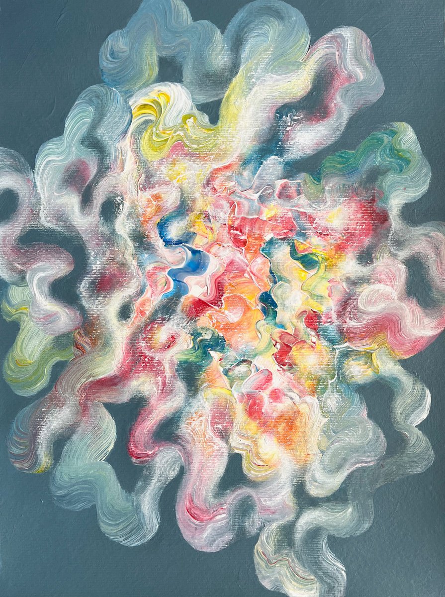 Abstract Acrylic Painting By Tam Chianta, 12 X 16", Kindling, Original Artwork