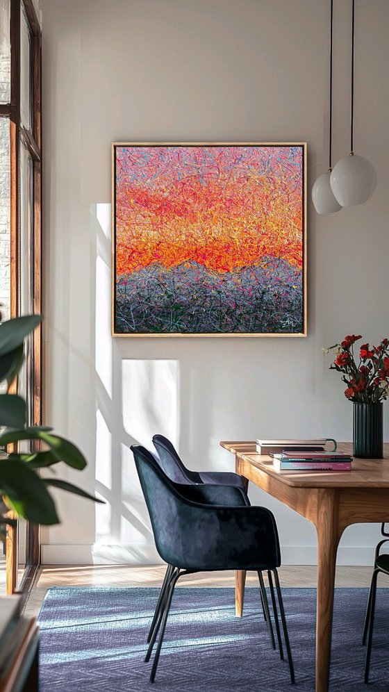 Velvet sunrise - diptych, framed