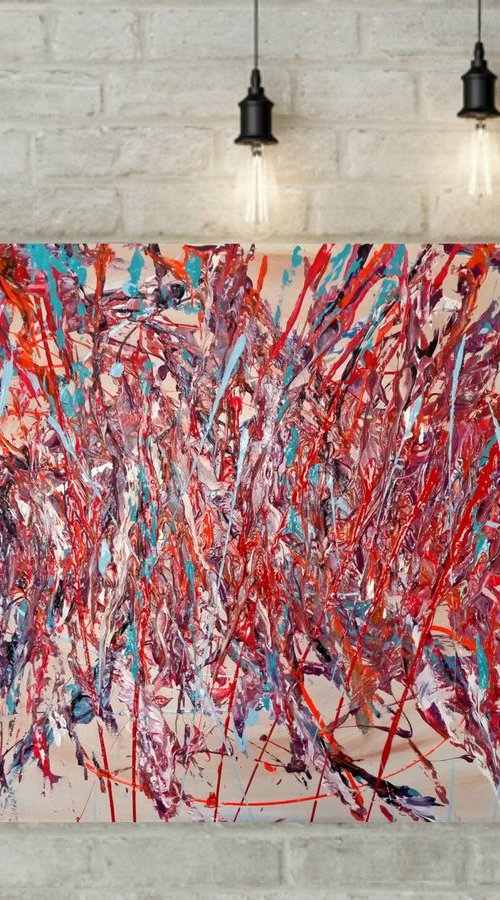 Fury, ABSTRACT - Pollock-inspired, Deeply Textured, Tactile, Abstract by Mel Graham