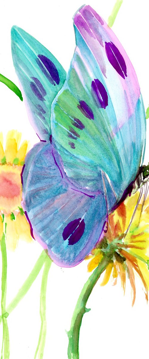 Butterfly, turquoise shades by Suren Nersisyan