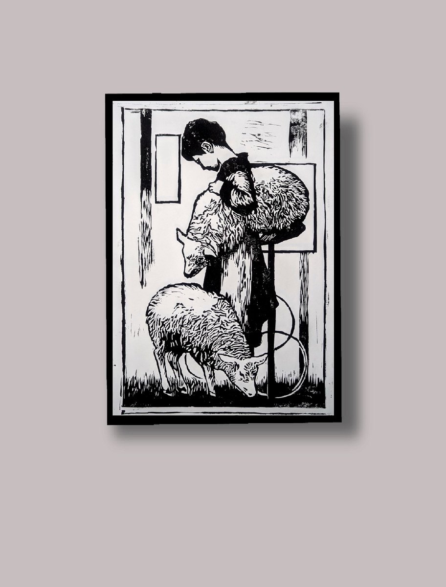Linocut , - The Weight Of Innocence - ? By Alena Kuschnereit, 8 X 11, Artwork For Sale On Artfinder