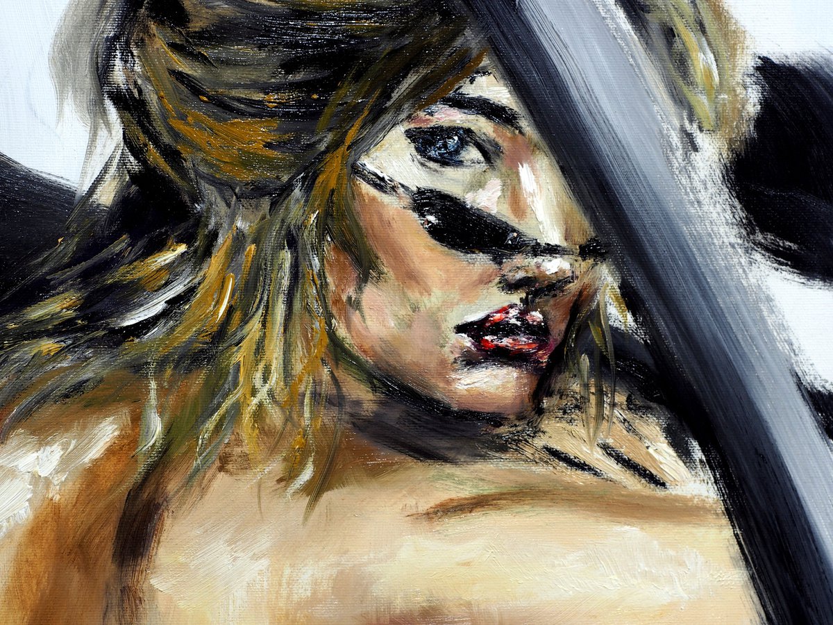 Impressionistic Portrait Oil Painting By Ruslana Levandovska, 30 X 36", When You Fall In Love, Original Artwork