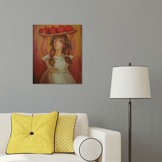 Girl with Pomegranates