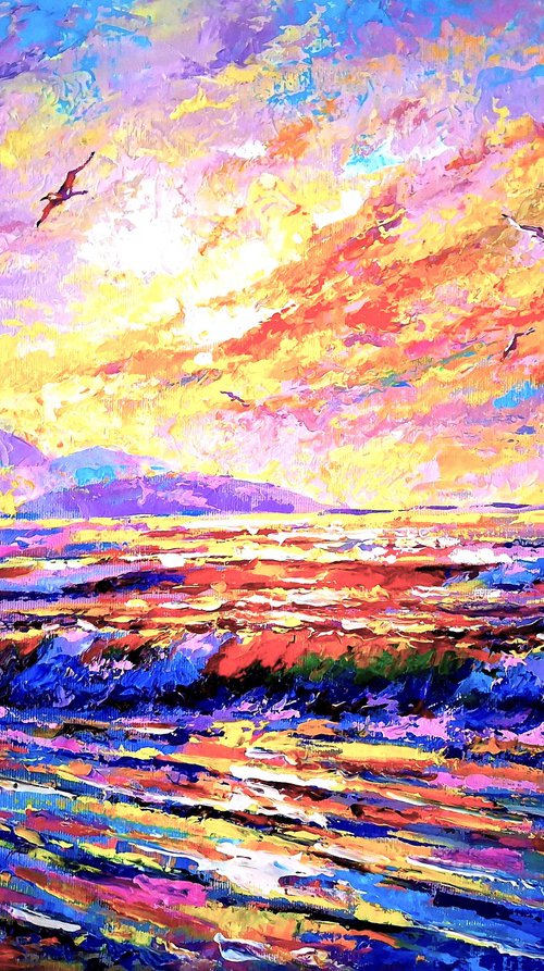 Sunrise on sea by Andrej  Ostapchuk