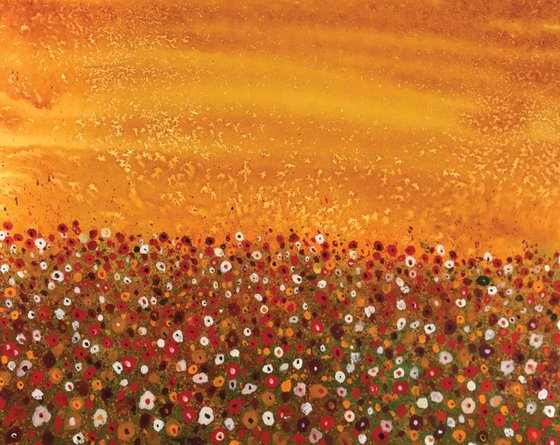 Daisies and Poppies Gold