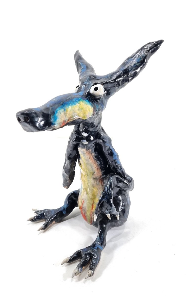 Naive Clay Sculpture , Oss By Aare Freimann, 9 X 16, Artwork For Sale On Artfinder
