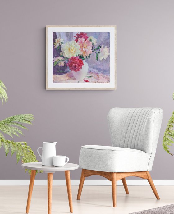 Still life with peonies