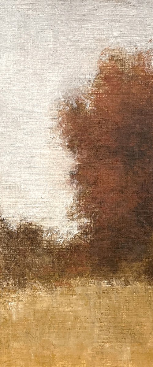 Red Tree 230903, Tonal tree impressionist oil painting by Don Bishop