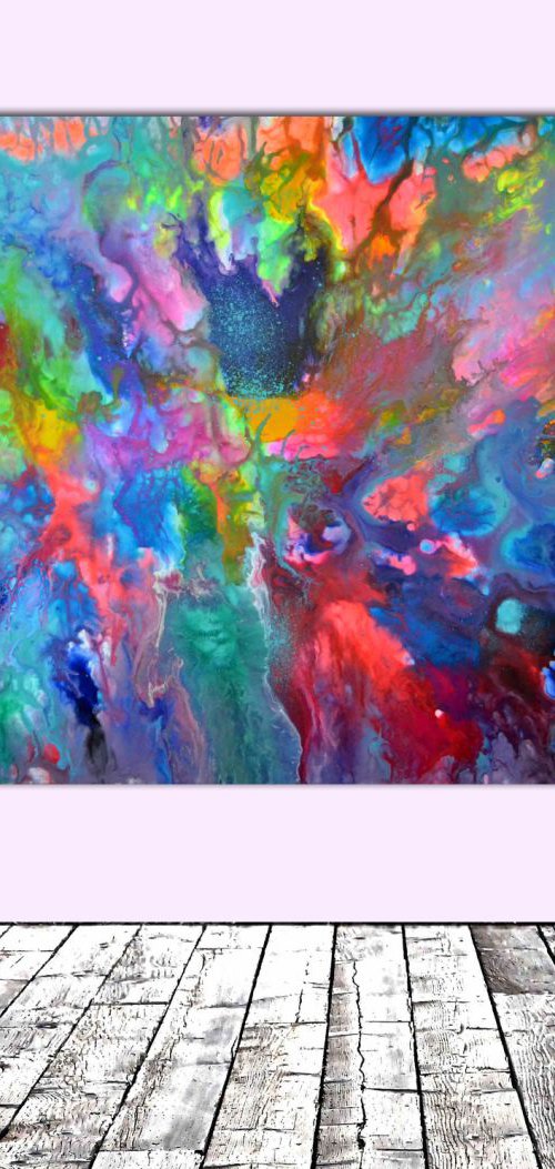 Happy - 140x80 cm - REDUCED PRICE TILL 20 OCT. Big Painting XXXL - Large Abstract, Supersized Painting - Ready to Hang, Hotel Wall Decor by Soos Tiberiu