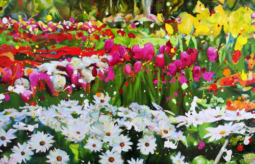 Forest Flowers - Large oil painting by Angie Wright
