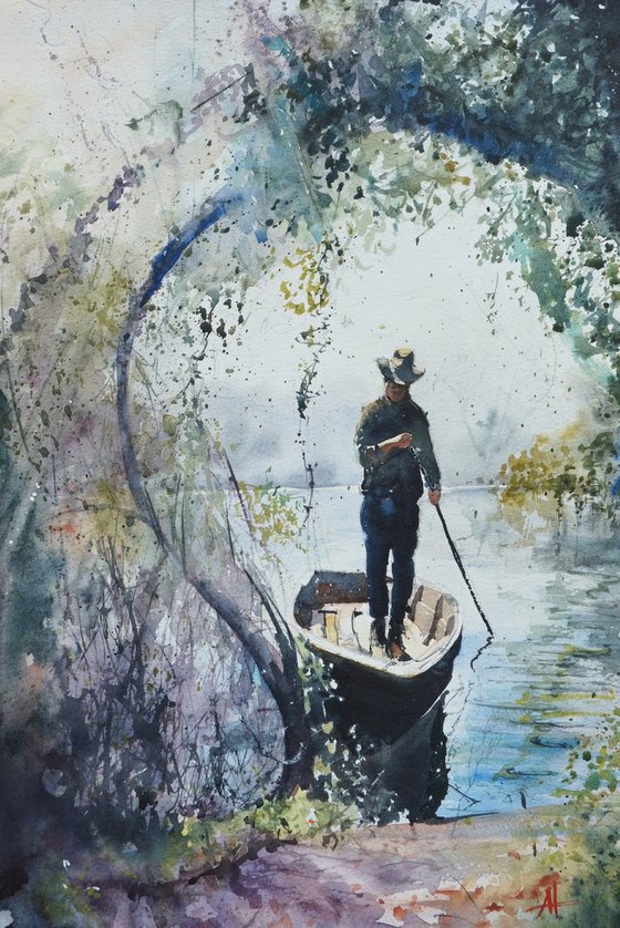 Punting Watercolour