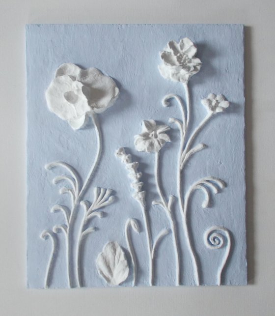 sculptural wall art "Sky blue"