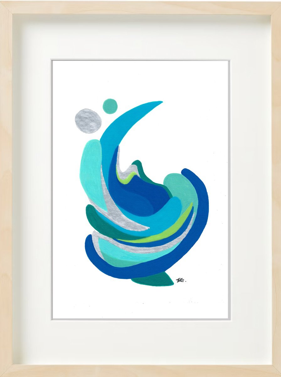 Abstract Acrylic Painting By Carla Sa Fernandes, 13 X 17, Ss78.S1, Original Artwork