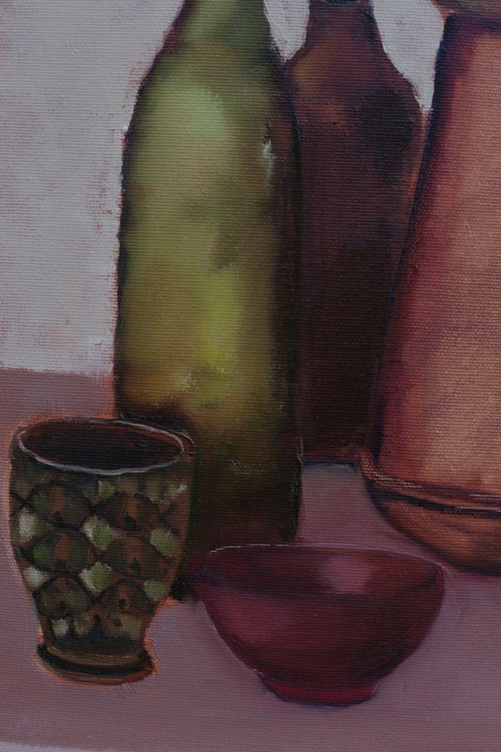 Pitcher and Bottles