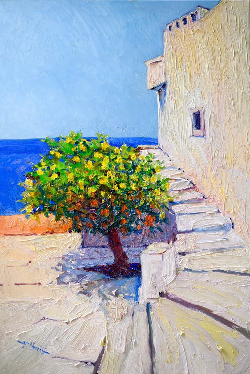 Landscape with a Lemon Tree, Greece by Suren Nersisyan