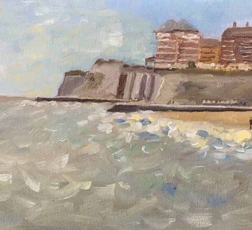 Viking Bay, Broadstairs panorama oil painting. by Julian Lovegrove Art