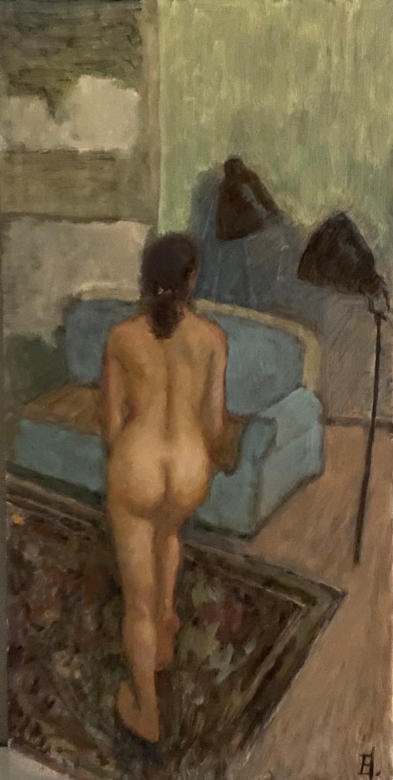 Nude in a Green Interior