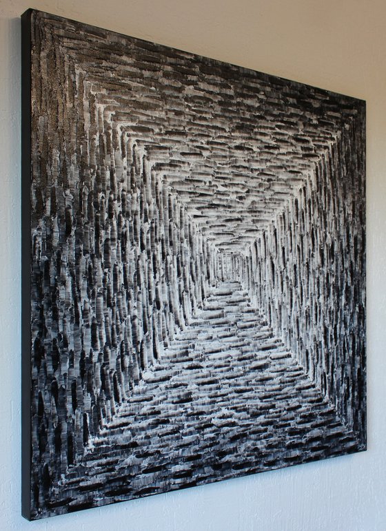 Large Square Black and White Gradient