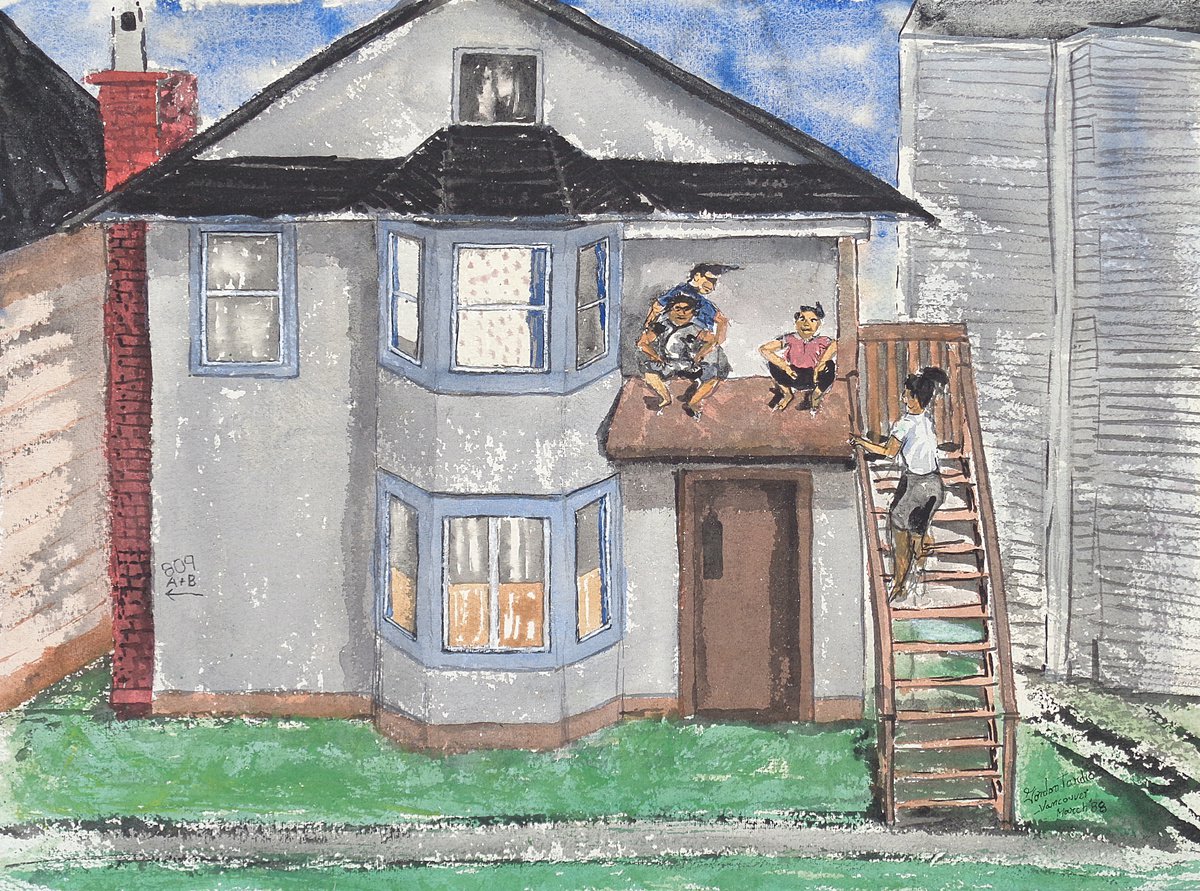 Expressive Cityscapes Acrylic Painting By Gordon T., 24 X 18, Vancouver, Original Artwork