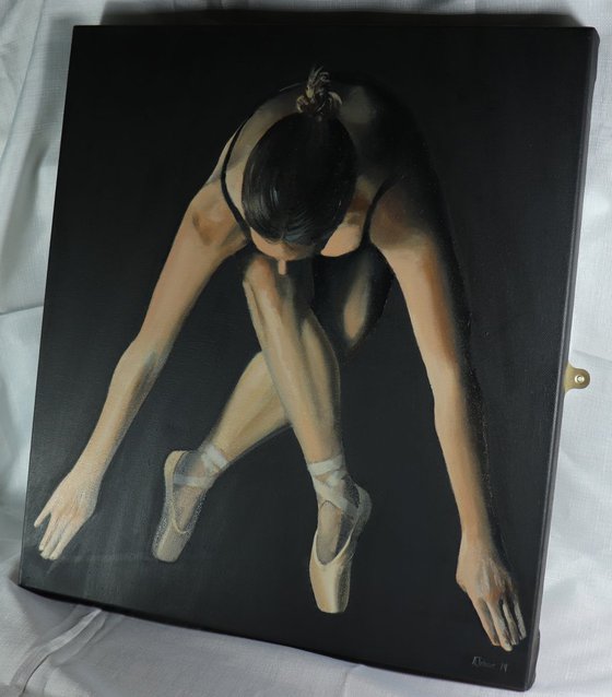 Dancer in the Dark, Contemporary Ballet, Ballerina Painting, Nude, Modern Artwork