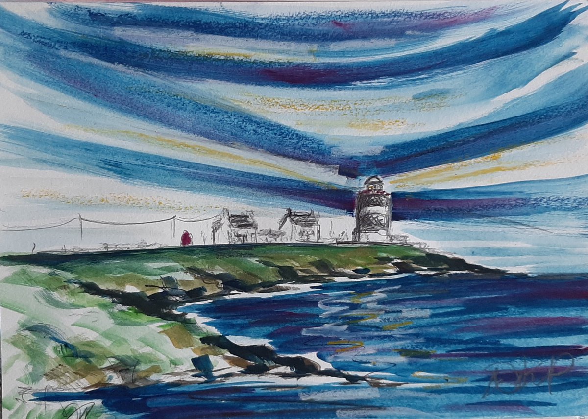 Dusk over Hook Head Lighthouse?, Wexford Ireland by Niki Purcell - Irish Landscape Painting