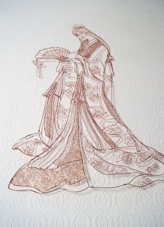 Japanese Geisha Wire Sculpture