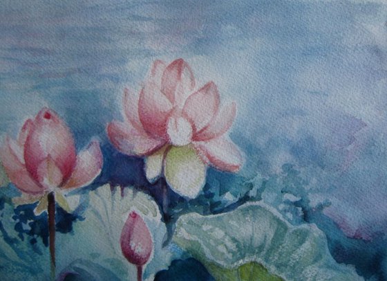 Lotus bloom - floral art