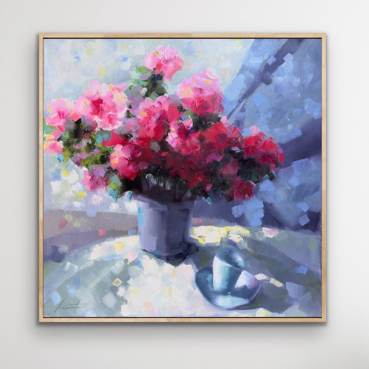 Expressive Oil Painting , Beautiful Azalea By Olha Laptieva, 16 X 16, Artwork For Sale On Artfinder