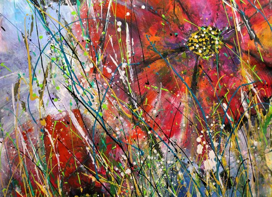 Summer Wine -  Large original floral painting