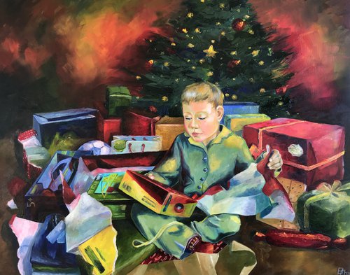 CHRISTMAS PRESENTS.  UNPACKING.  NOT AN IPHONE by Elena Chynchenko